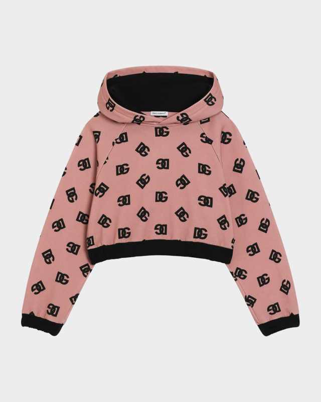 Girl's DG Logo-Print Hoodie, Size 8-14